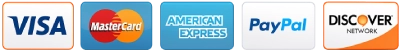 Accepted Payment Methods — Visa, Mastercard, American Express, PayPal, Discover